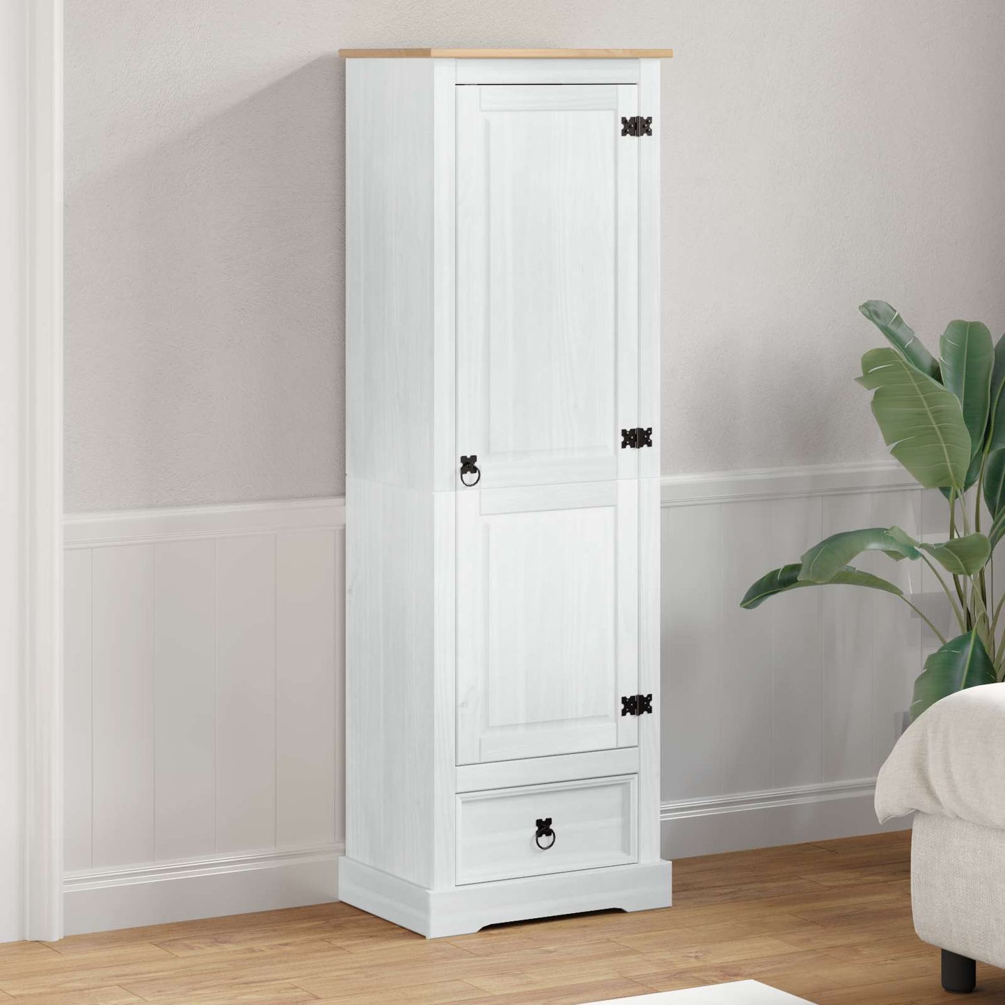Garderober Hvid 55 x 38 x 170 cm Massiv fyrretræ