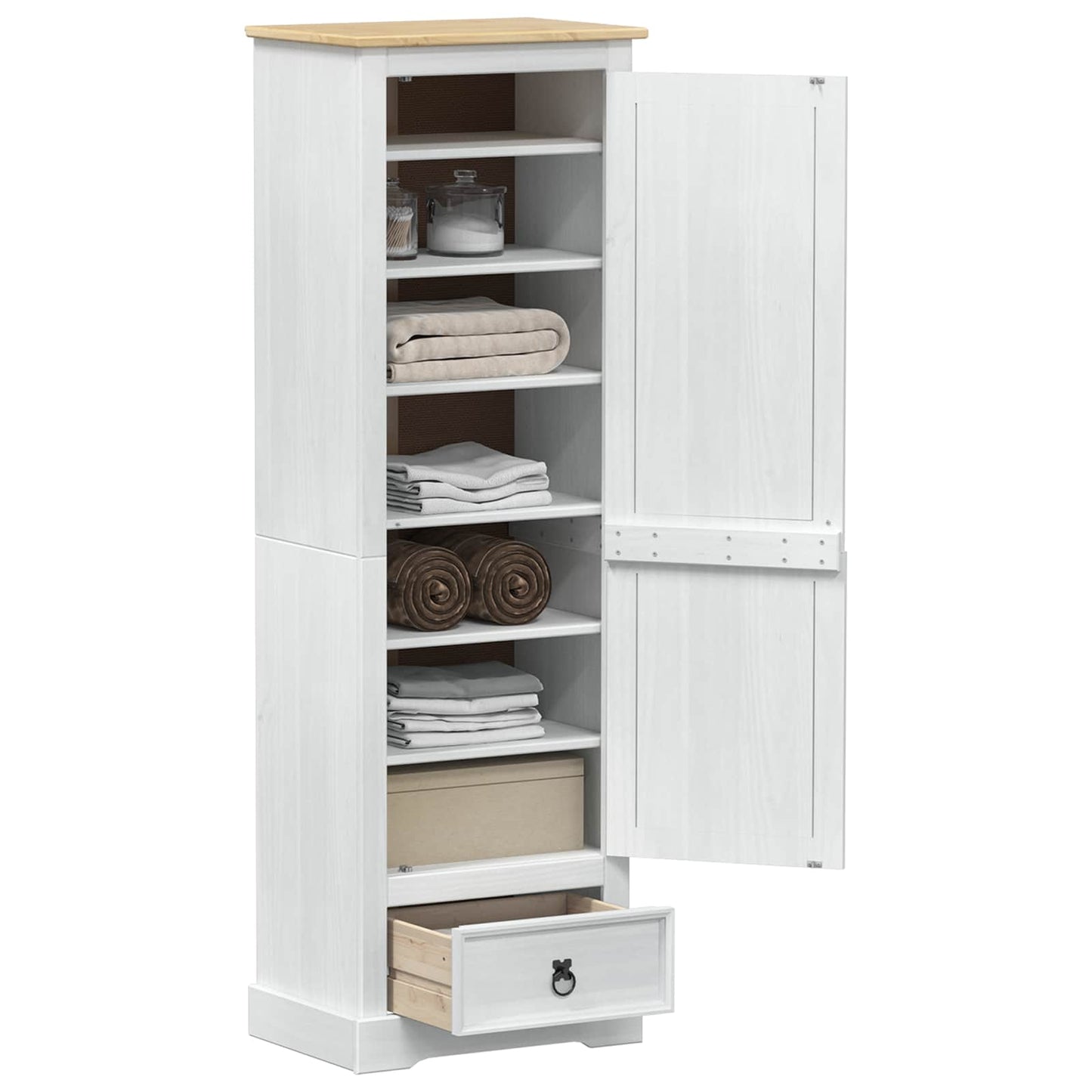 Garderober Hvid 55 x 38 x 170 cm Massiv fyrretræ