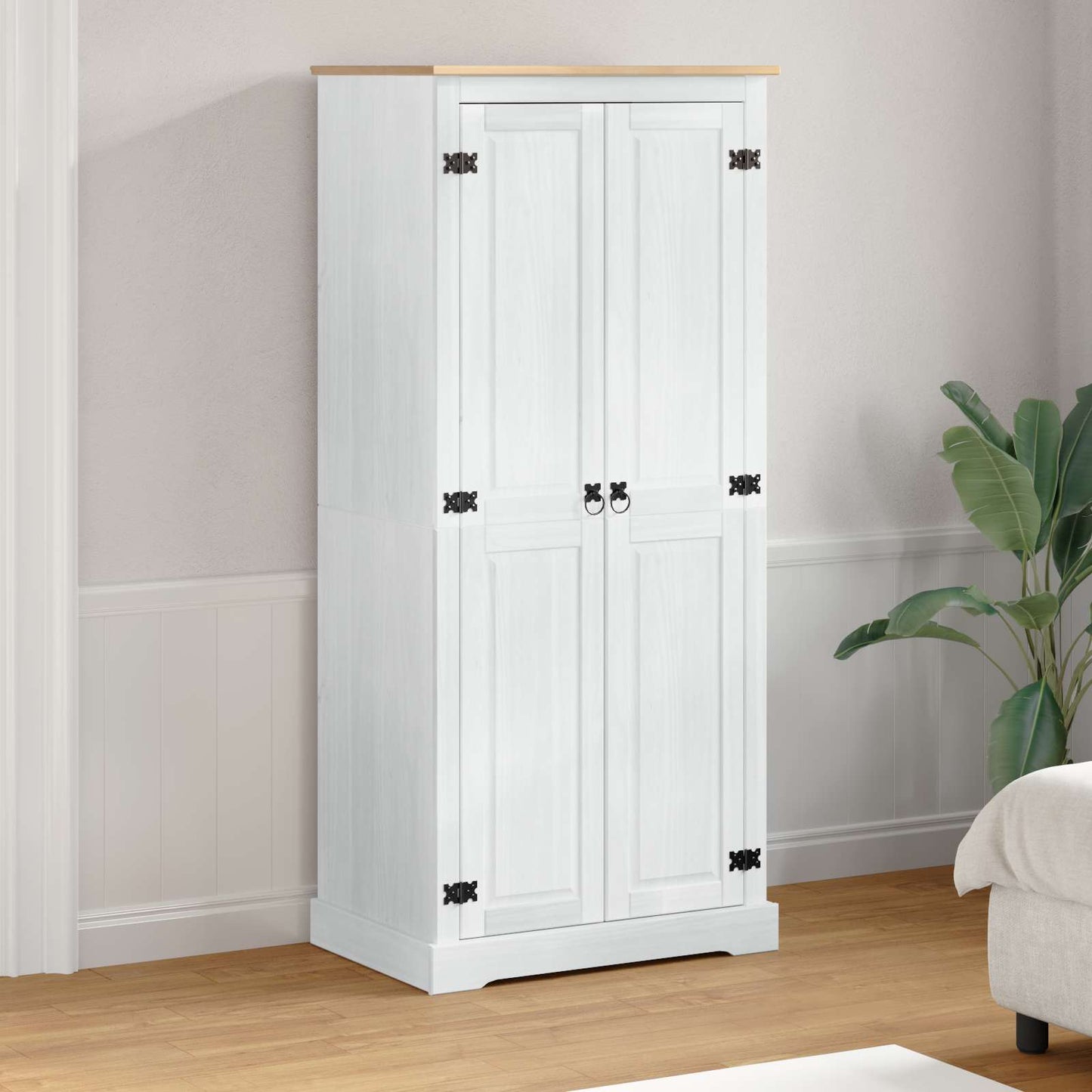 Garderober Hvid 76 x 50 x 170 cm Massiv fyrretræ