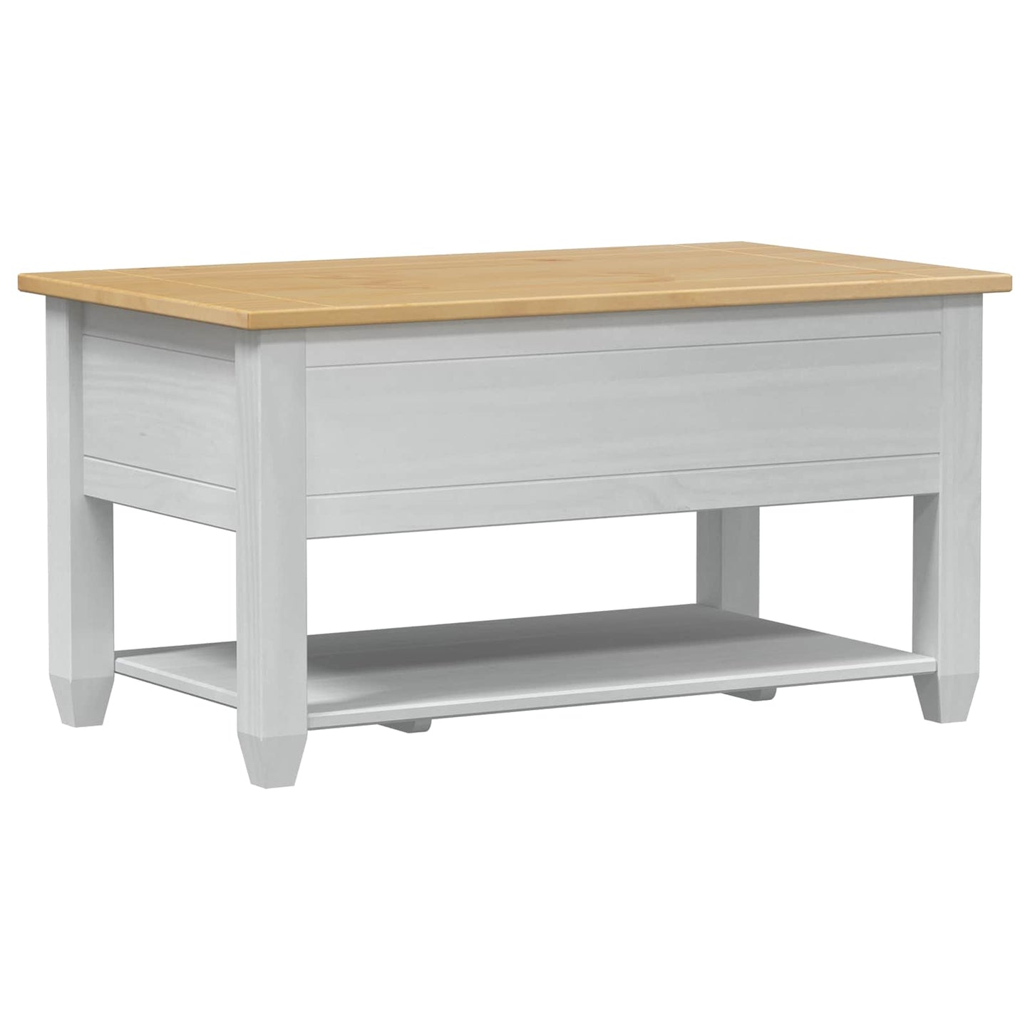 Sofabord med skuffe Hvid 85 x 50 x 45 cm Massiv fyrretræ