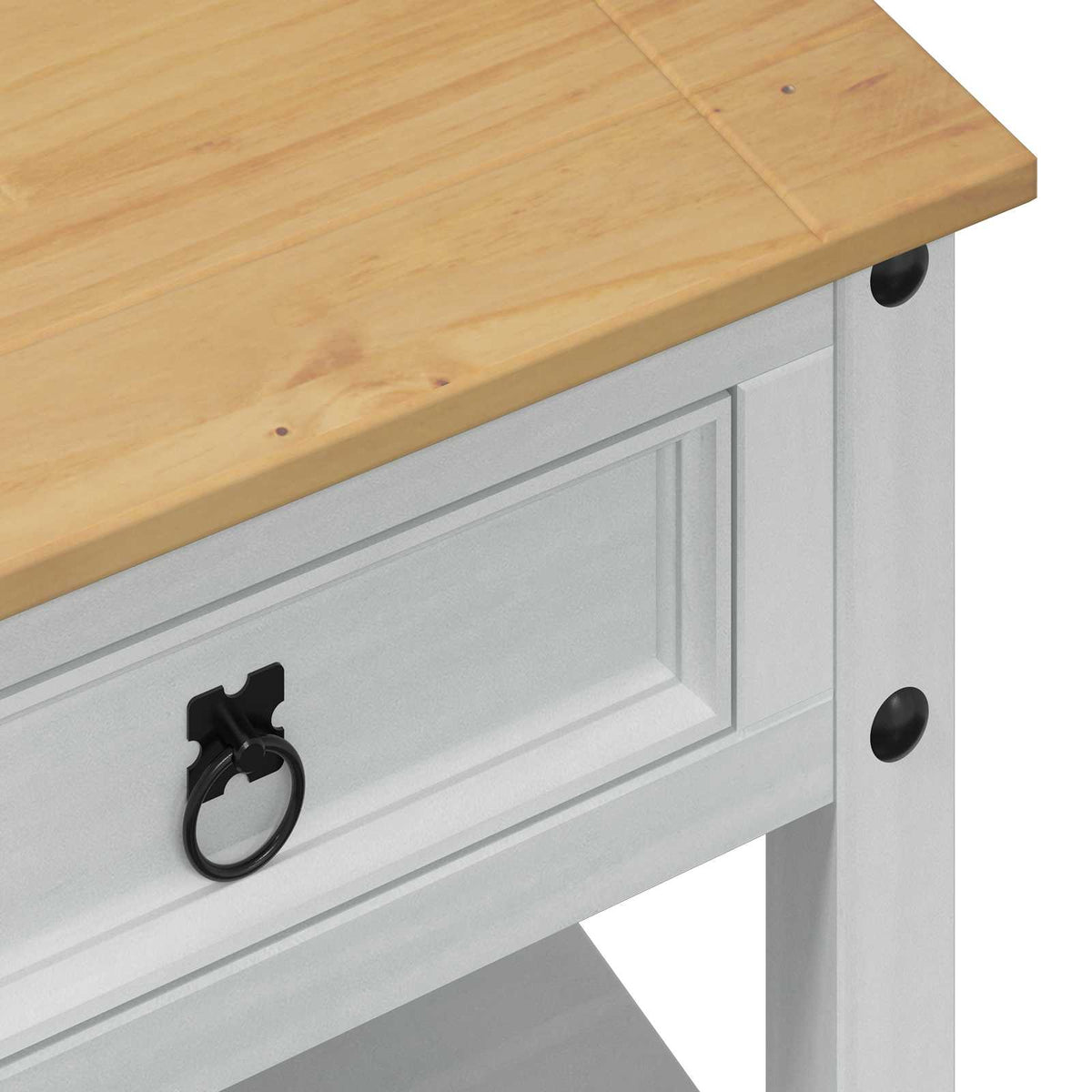 Sofabord Hvid 100 x 48 x 45 cm Massivt fyrretræ