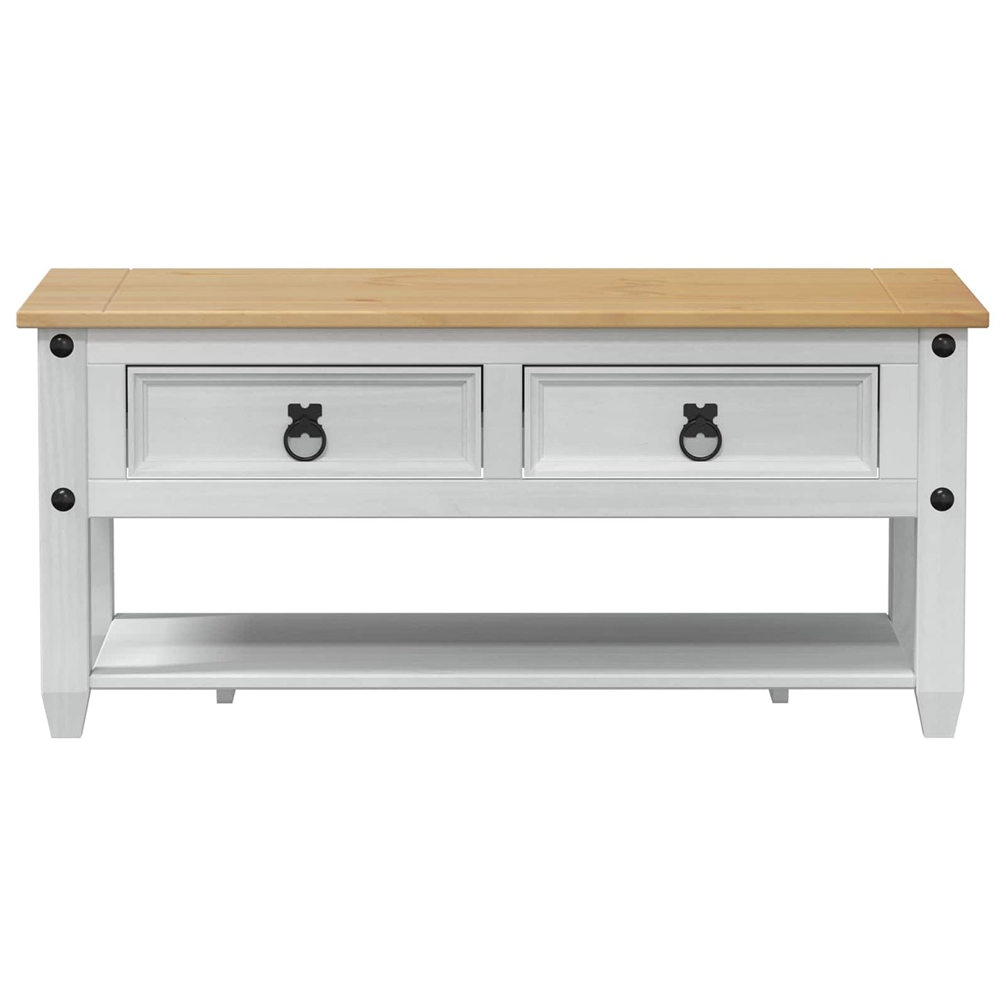 Sofabord Hvid 100 x 48 x 45 cm Massivt fyrretræ