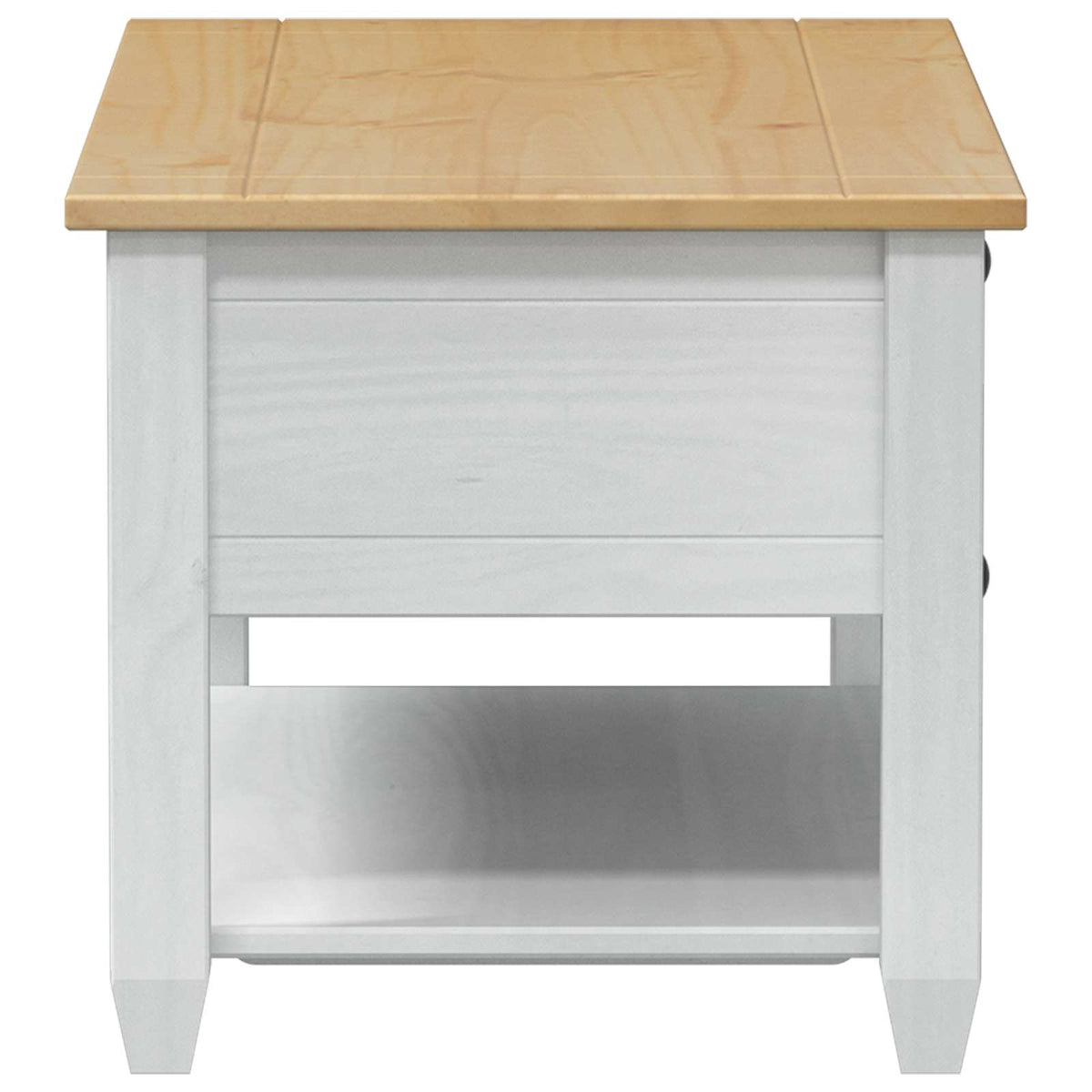 Sofabord Hvid 100 x 48 x 45 cm Massivt fyrretræ