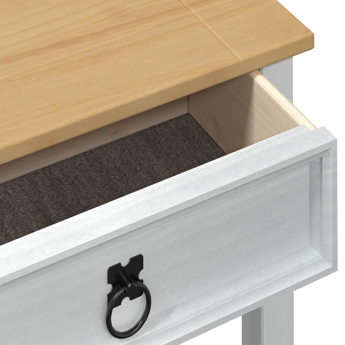 Konsolbord Hvid 55 x 35 x 73 cm Massiv fyrretræ