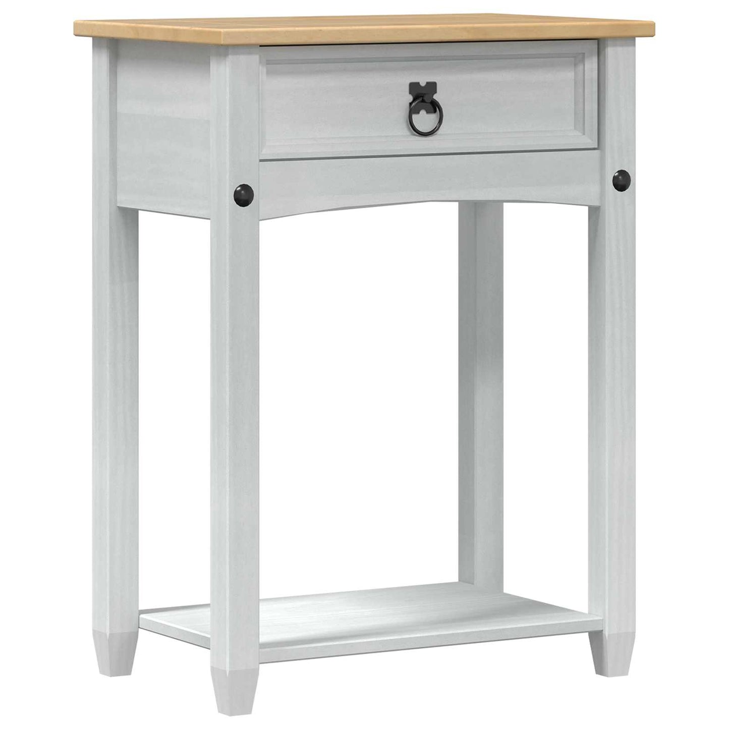 Konsolbord Hvid 55 x 35 x 73 cm Massiv fyrretræ
