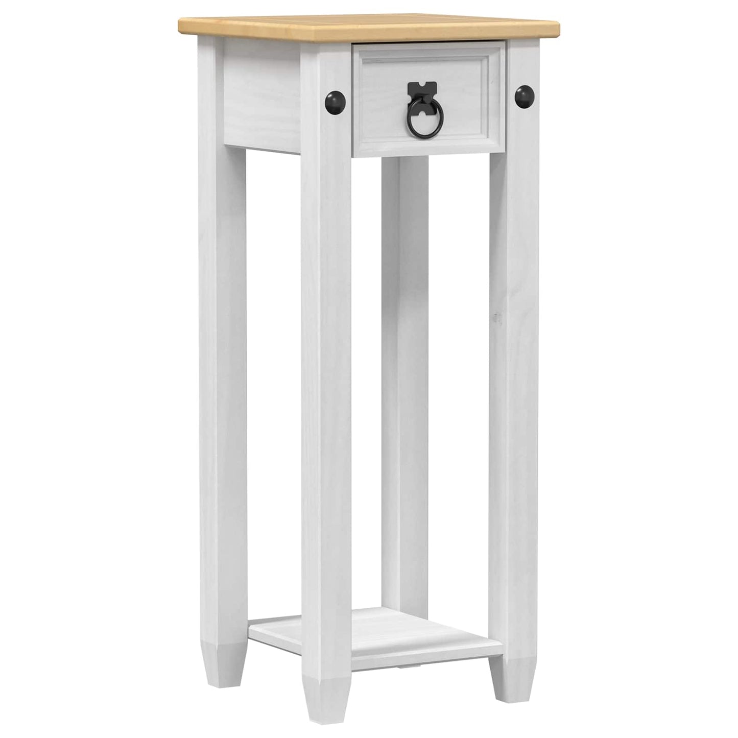 Planteholder Hvid 30 x 30 x 73 cm Massivt fyrretræ