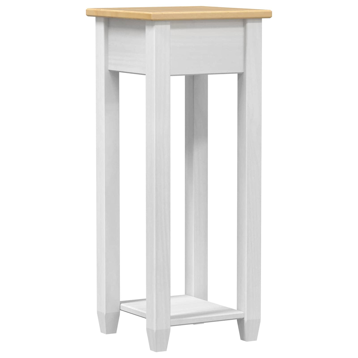 Planteholder Hvid 30 x 30 x 73 cm Massivt fyrretræ