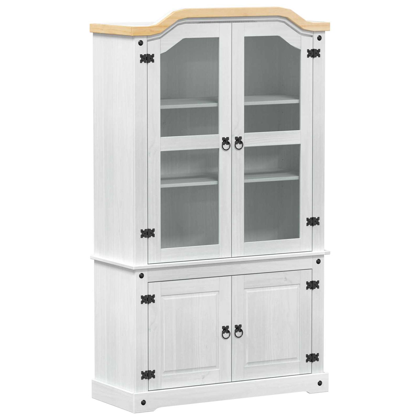 Display Skab Hvid 103.5 x 42 x 180 cm Massiv fyrretræ