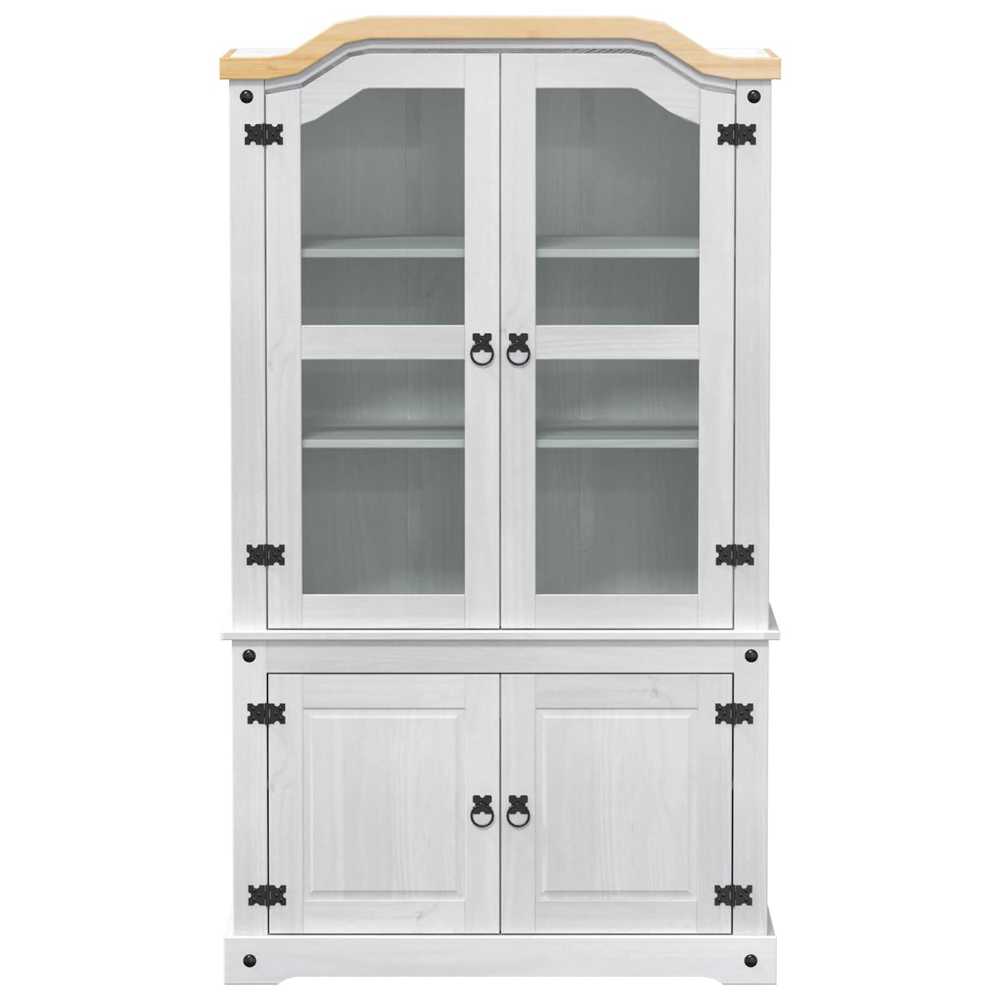 Display Skab Hvid 103.5 x 42 x 180 cm Massiv fyrretræ