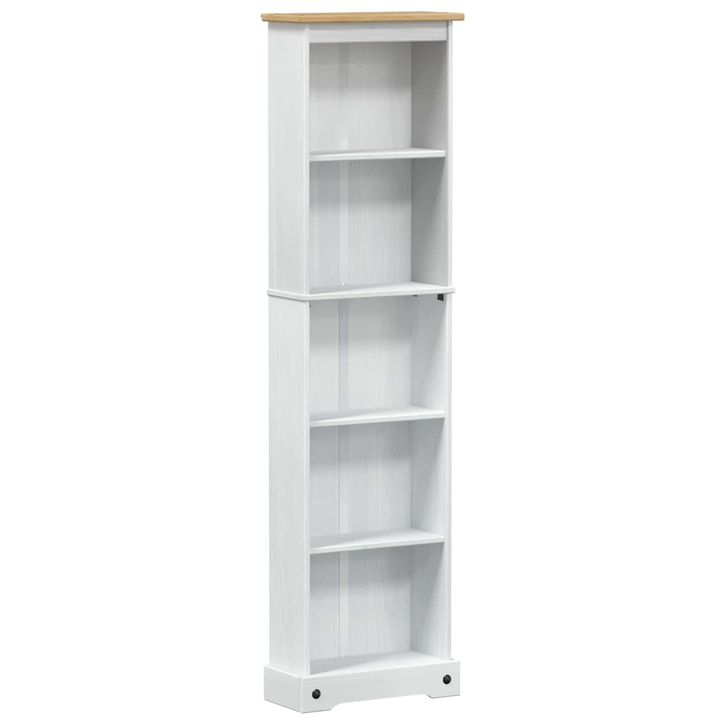 Bogreol 46 x 20 x 170 cm Massiv fyrretræ Hvid
