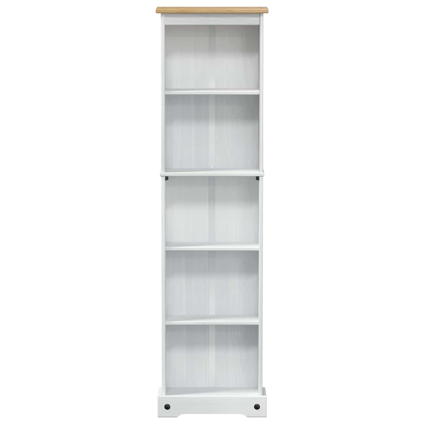 Bogreol 46 x 20 x 170 cm Massiv fyrretræ Hvid