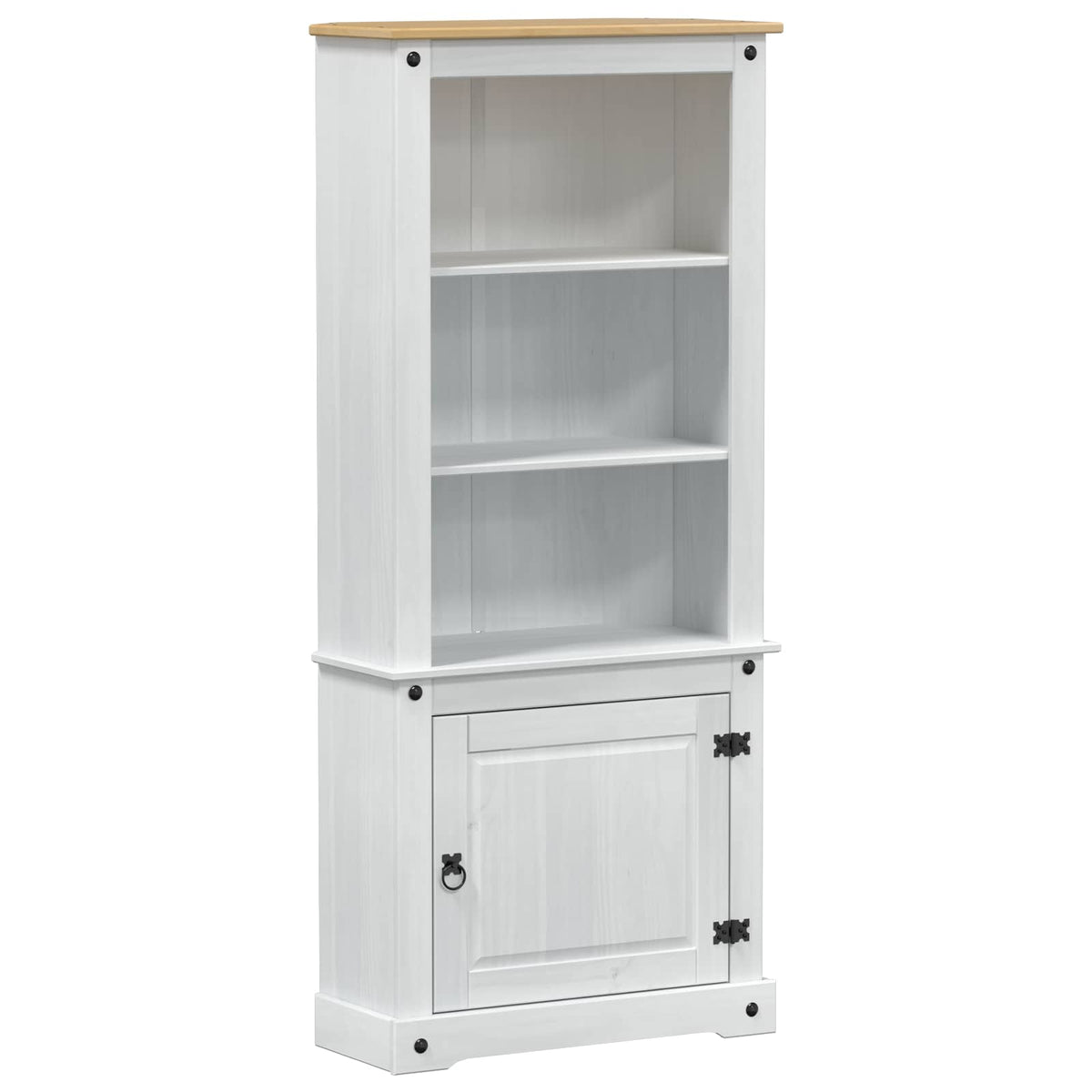 Highboard Hvid 74 x 38 x 170 cm Massiv fyrretræ