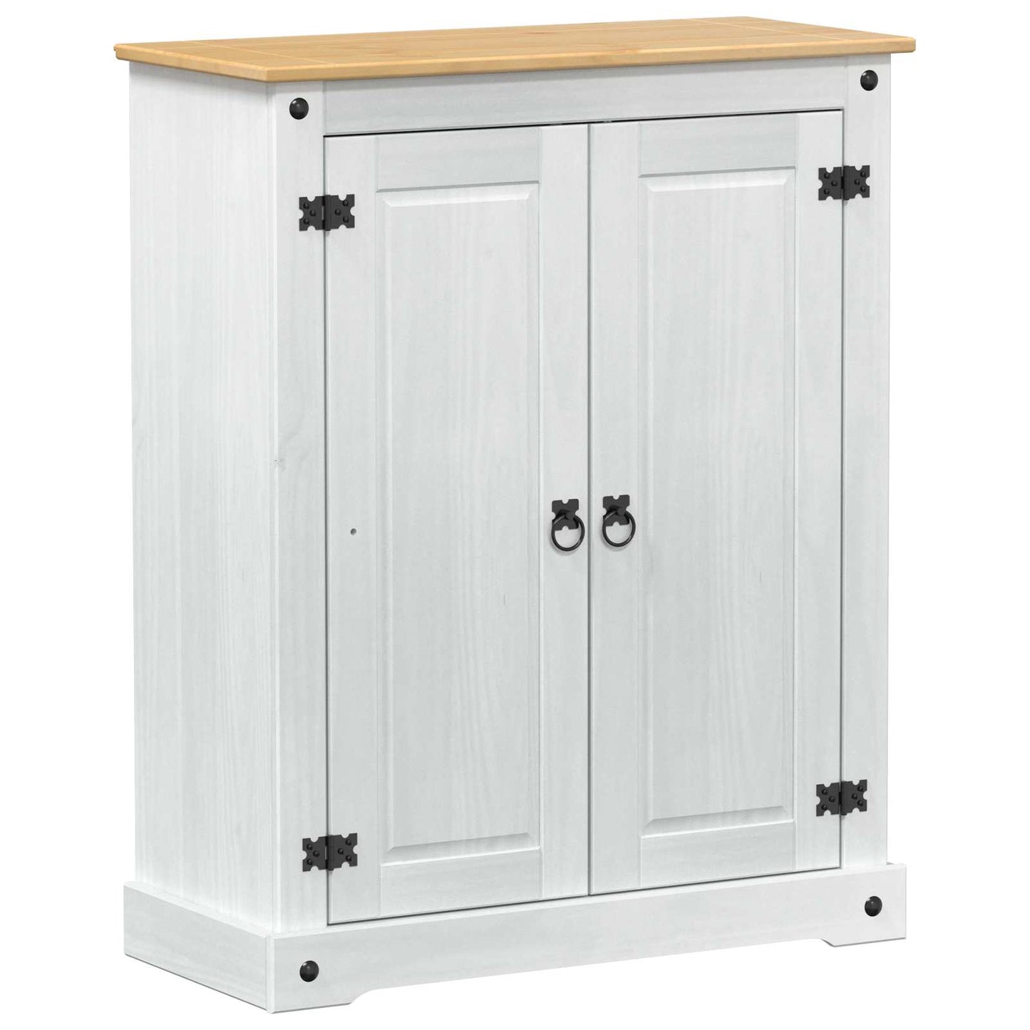 Sko skab med hylde Hvid 86 x 38,5 x 108 cm Massiv fyrretræ