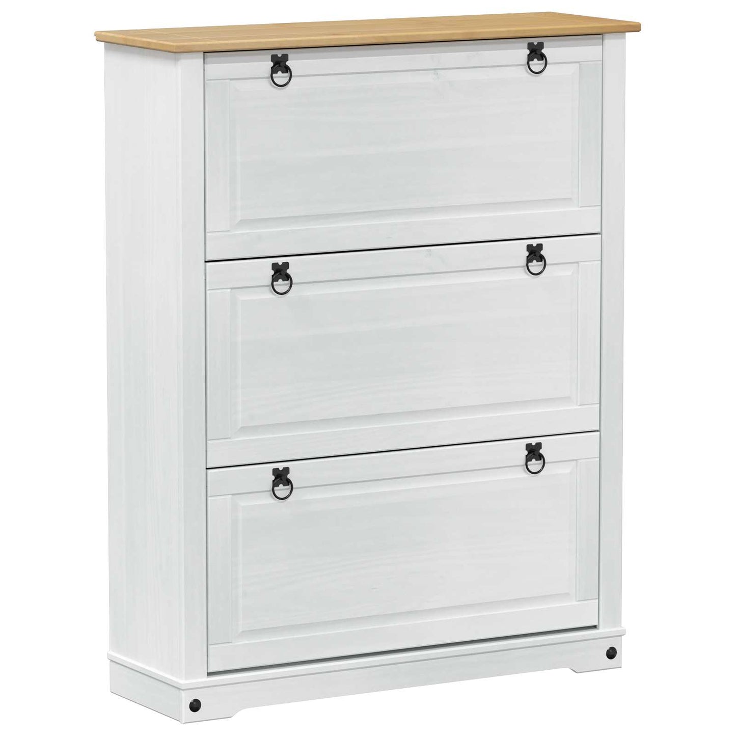 Sko skab med hylde Corona Hvid 99 x 32 x 122 cm Massiv fyrretræ