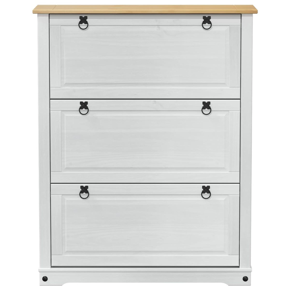 Sko skab med hylde Corona Hvid 99 x 32 x 122 cm Massiv fyrretræ