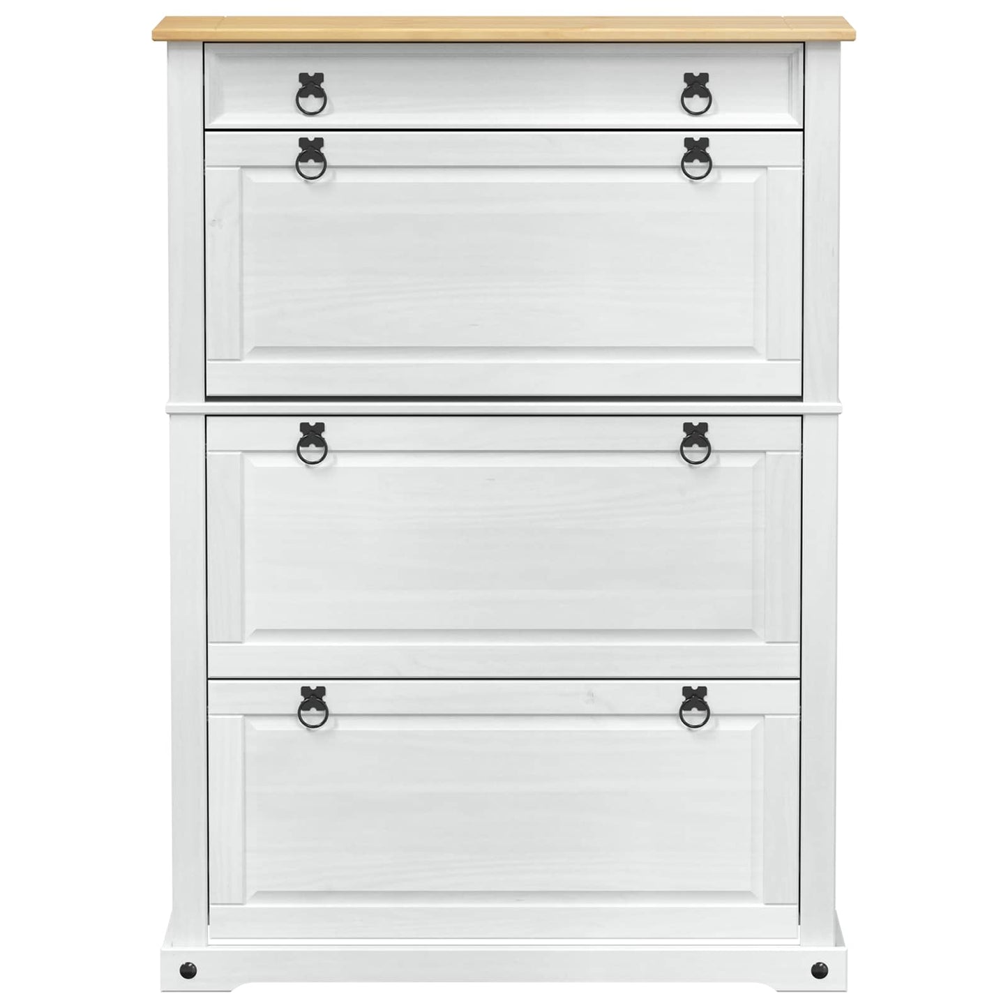 Sko skab med hylde Corona Hvid 99 x 32 x 138 cm Massiv fyrretræ