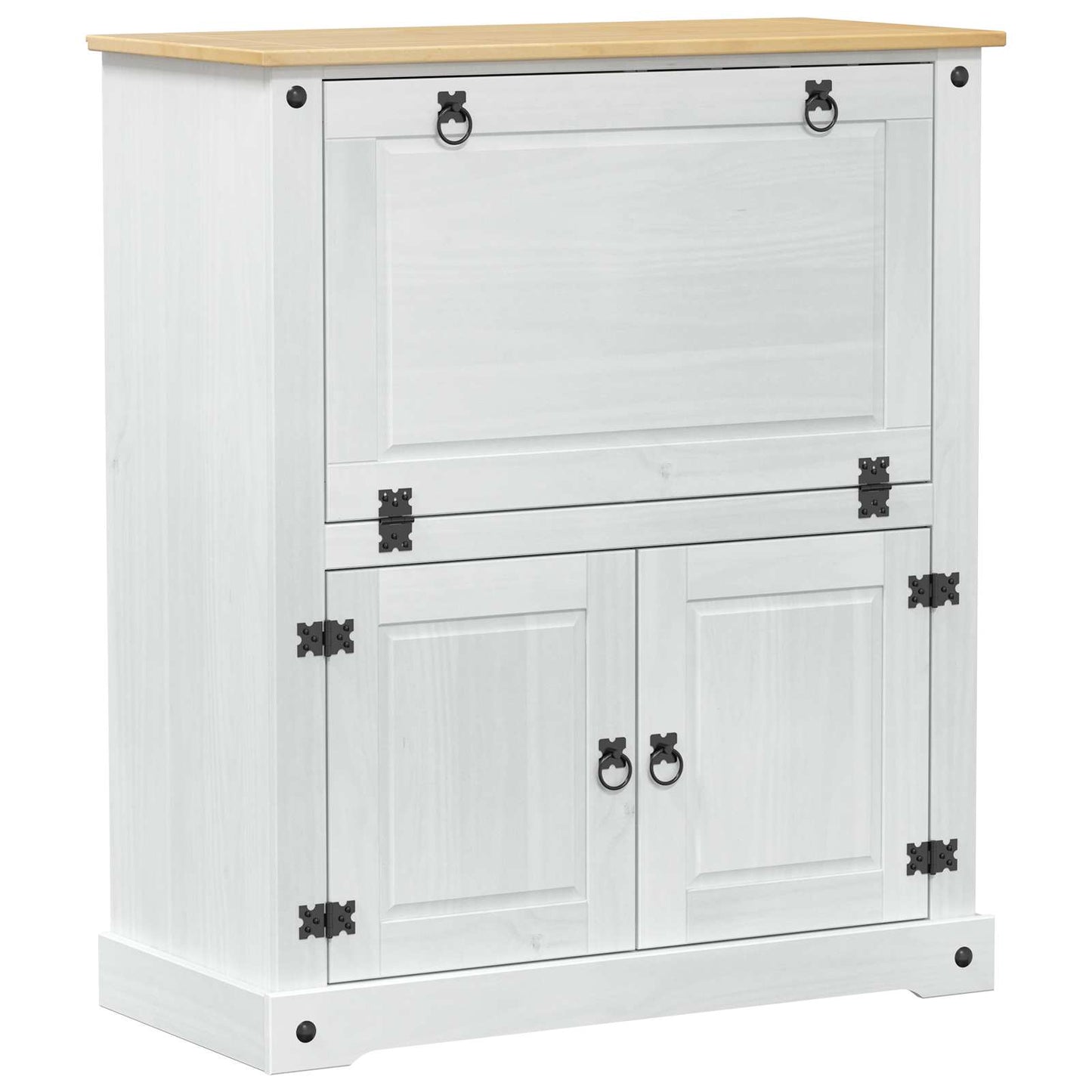 Vinskab Hvid 97 x 45 x 114 cm Massiv fyrretræ