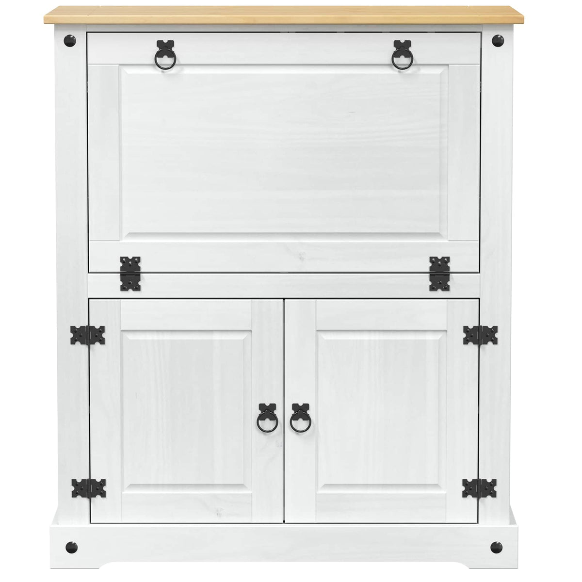 Vinskab Hvid 97 x 45 x 114 cm Massiv fyrretræ