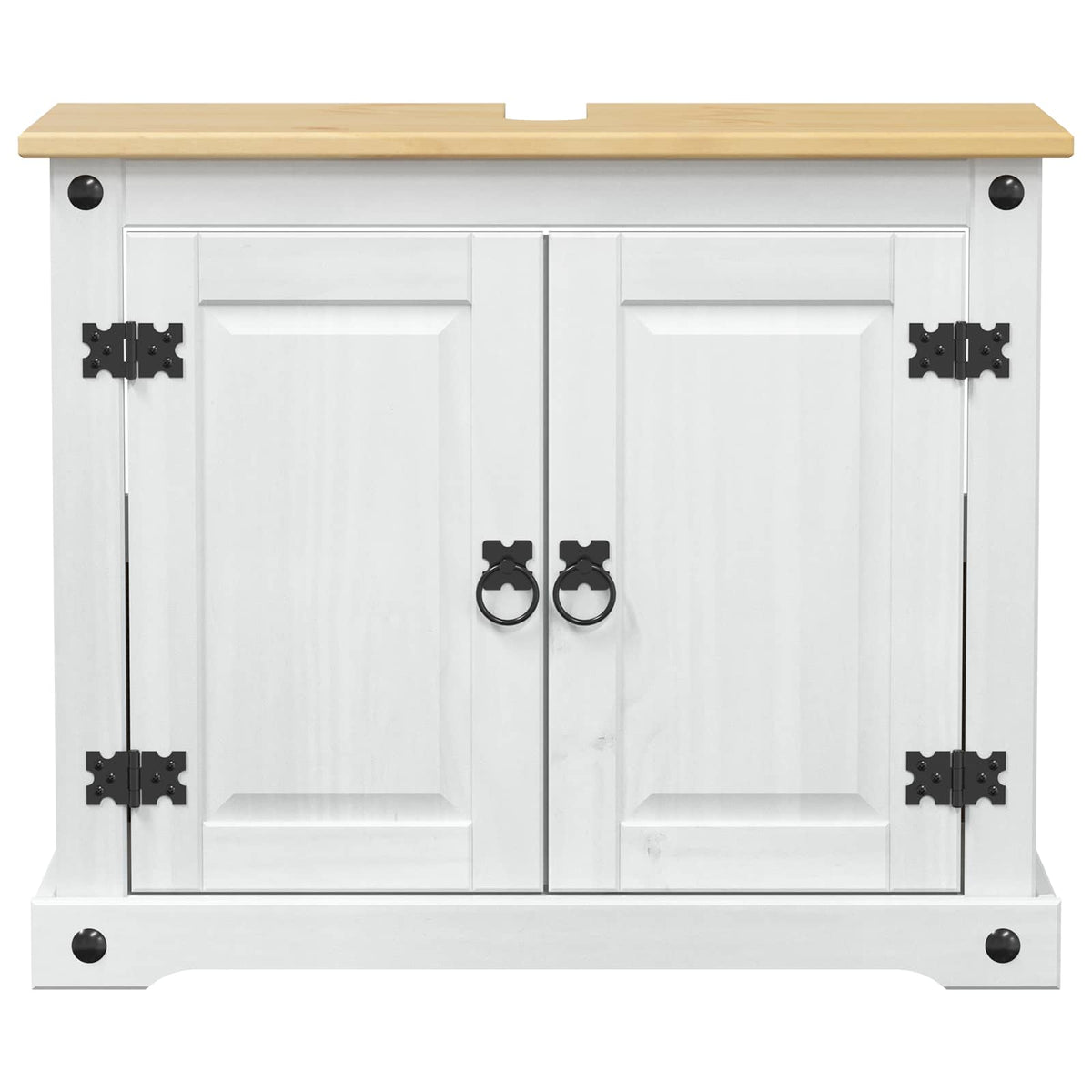 Vaskeskab Hvid 73 x 33 x 60 cm Massiv fyrretræ