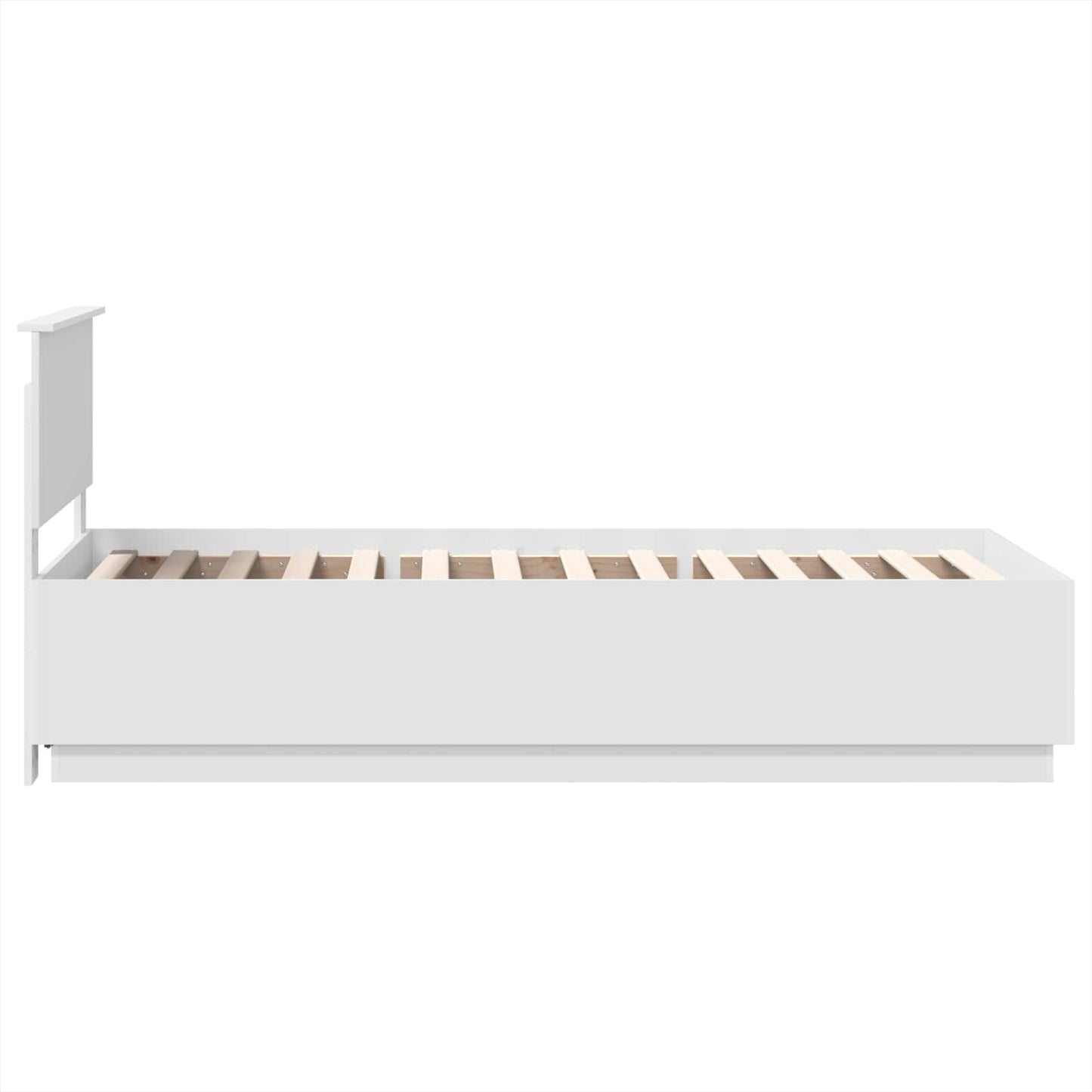 Sengestel med LED-lysstrimler Hvid 70 x 190 cm Konstrueret træ