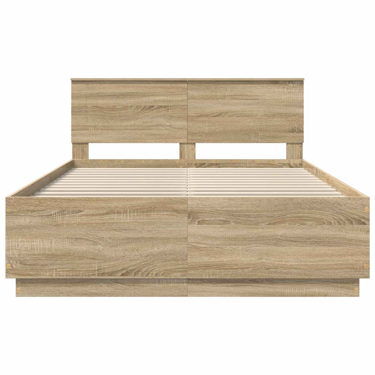 Sengestel med hovedgærde Sonoma-eg 140 x 200 cm Konstrueret træ