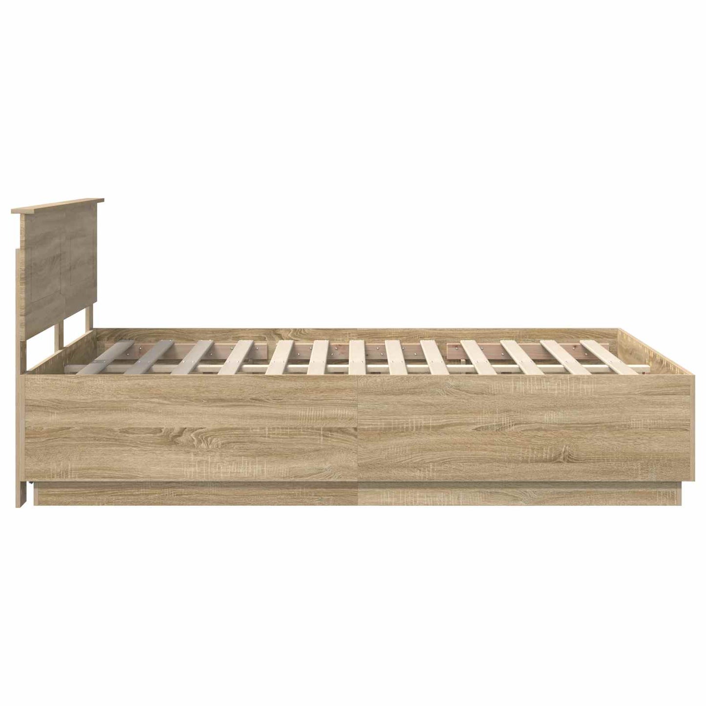 Sengestel med hovedgærde Sonoma-eg 140 x 200 cm Konstrueret træ