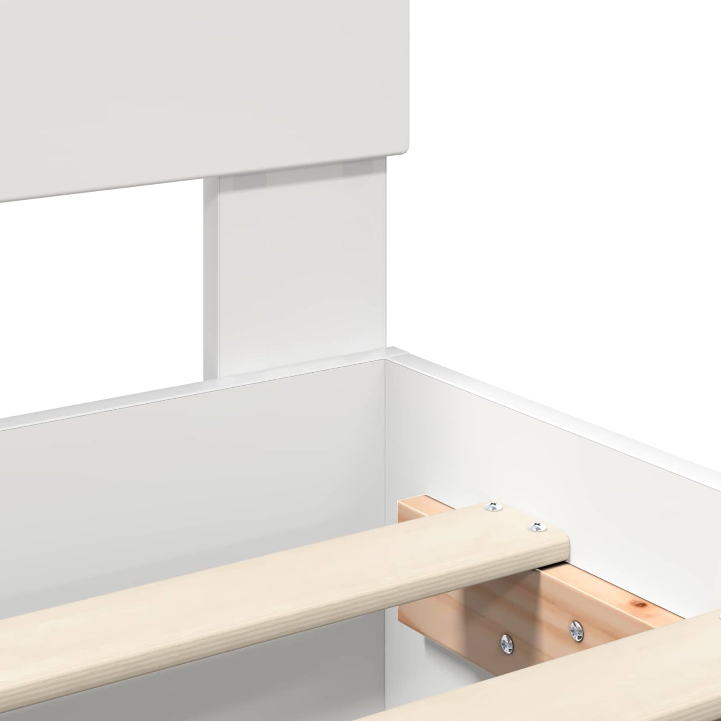 Sengestel med hovedgærde Hvid 75 x 190 cm Konstrueret træ