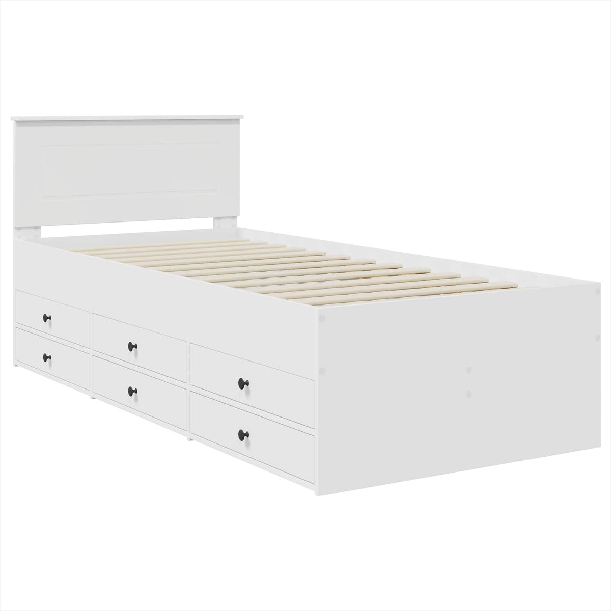 Daybed med skuffe Hvid og sort 75 x 190 cm Konstrueret træ
