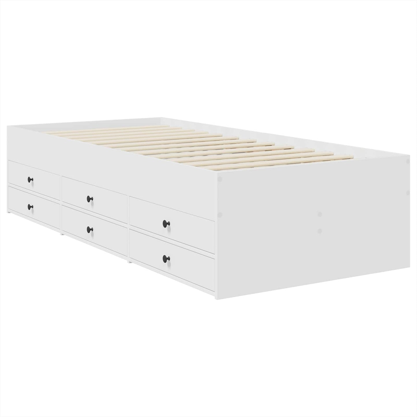 Daybed med skuffe Hvid og sort 75 x 190 cm Konstrueret træ
