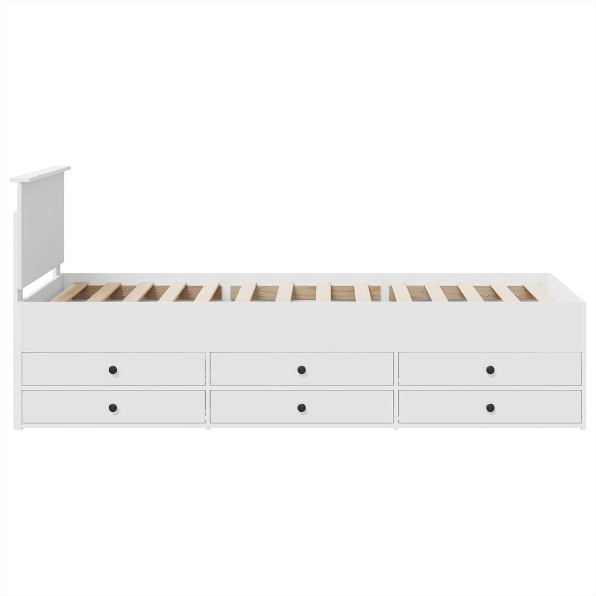 Daybed med skuffe Hvid og sort 75 x 190 cm Konstrueret træ