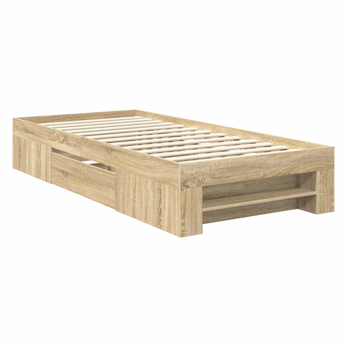 Sengestel med hovedgærde Sonoma eg 90 x 200 cm Konstrueret træ