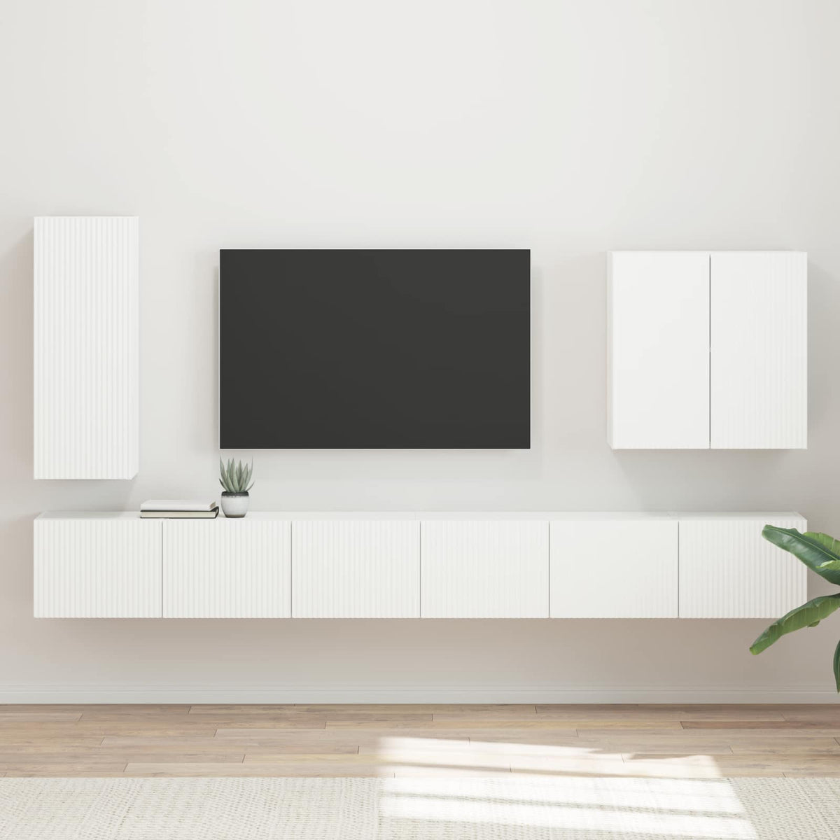 Tv vægskab sæt 6 stk. Hvid