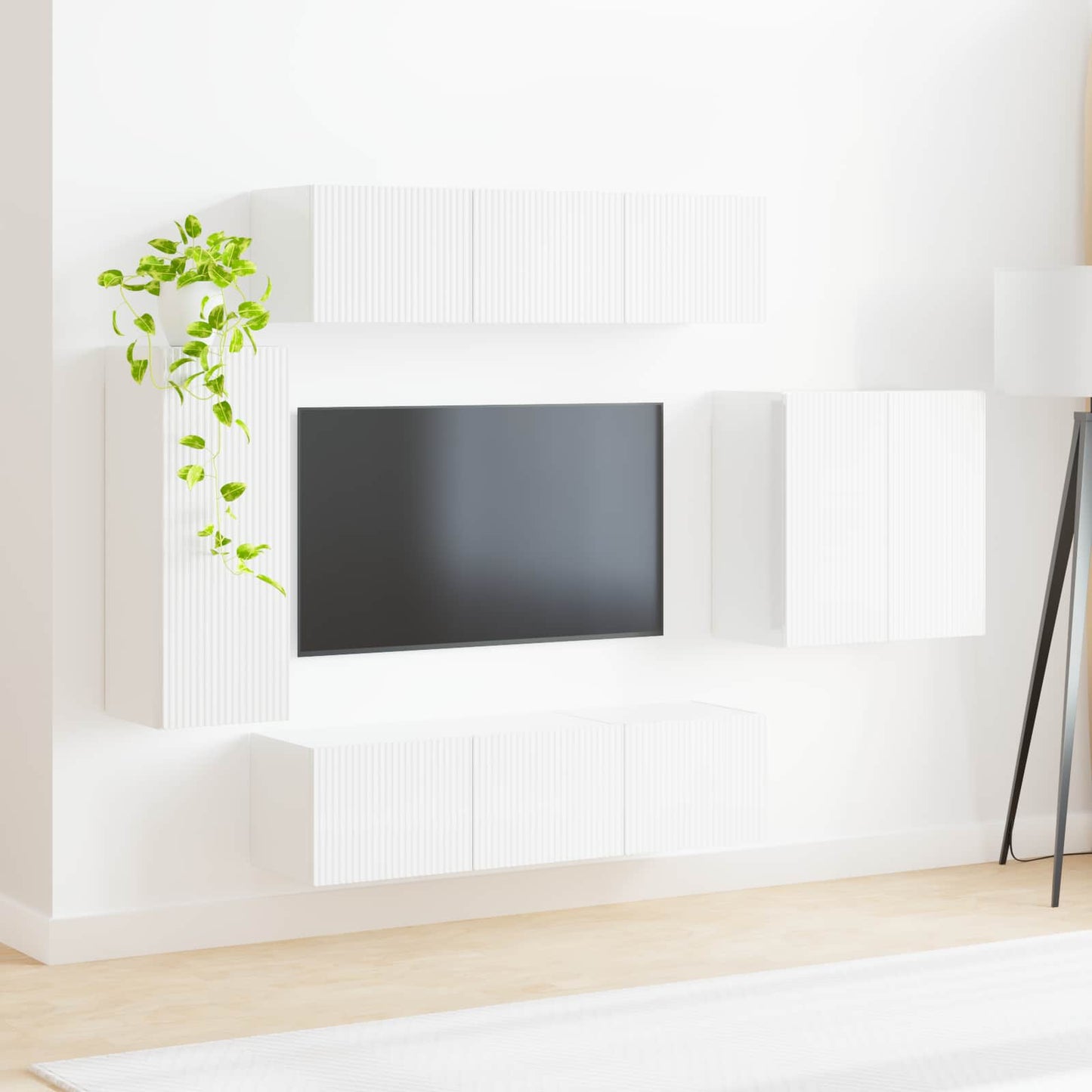 Tv vægskab sæt 6 stk. Hvid