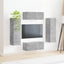 TV-møbelsæt 4 stk. Beton Grå Konstrueret træ