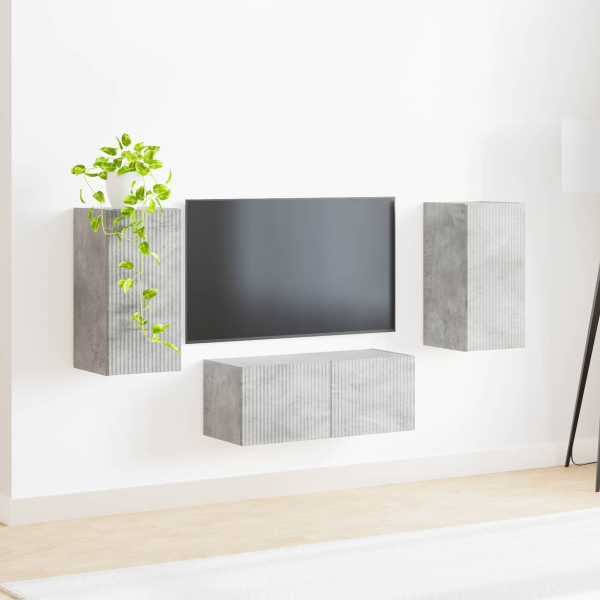 TV-møbelsæt 6 stk. Beton Grå Konstrueret træ