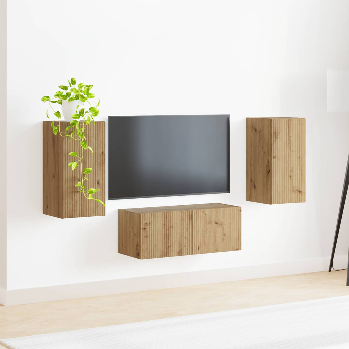 TV-møbelsæt 6 stk. Artisan Egetræ Konstrueret træ