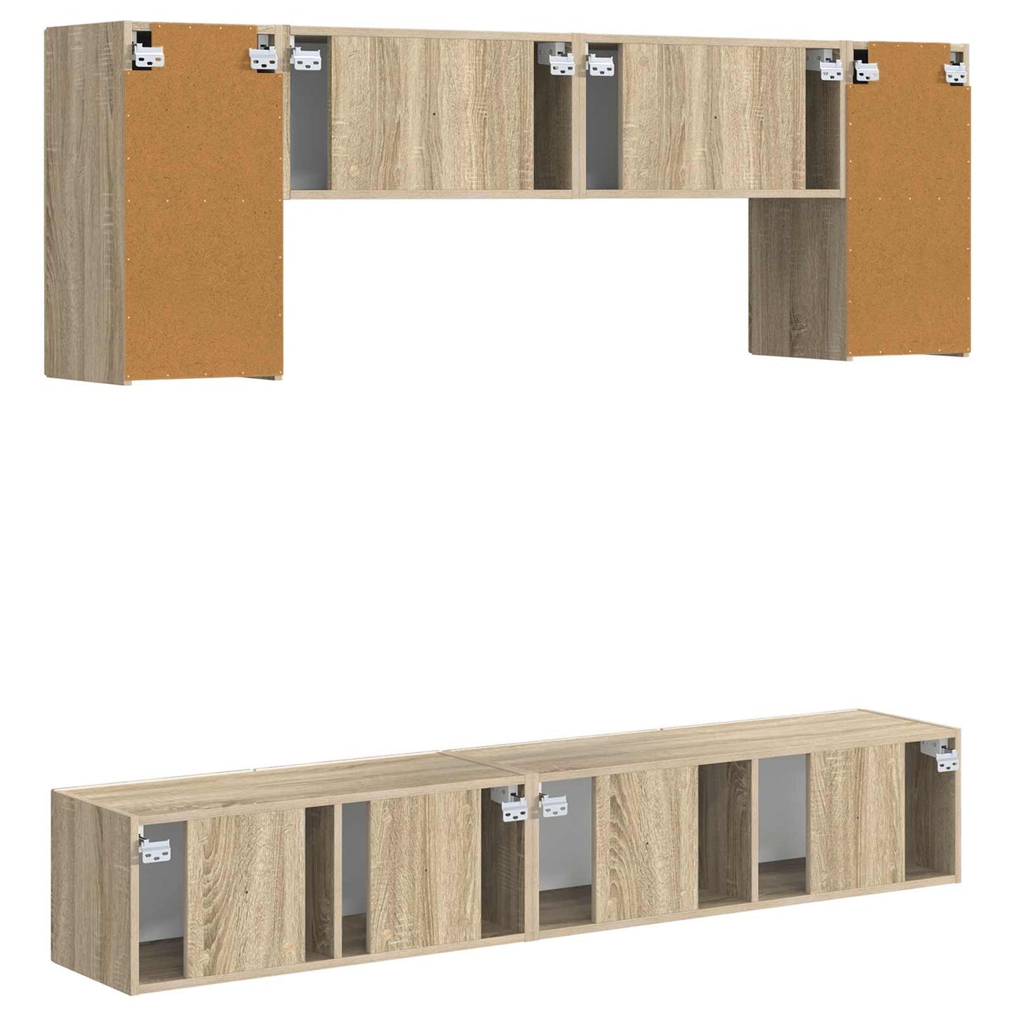 TV-møbelsæt 4 stk. Sonoma eg Konstrueret træ