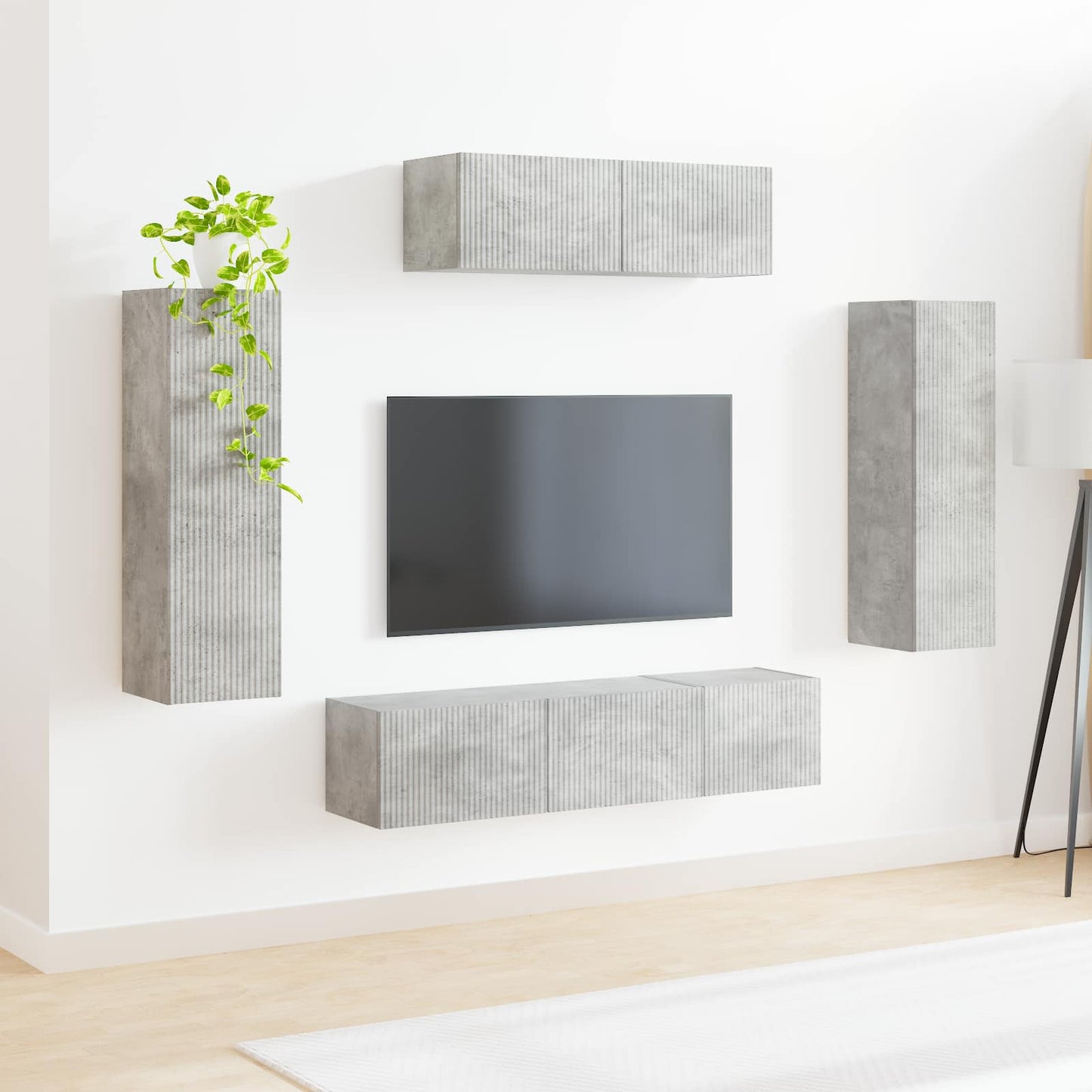 TV-skab 5 stk. Beton Grå