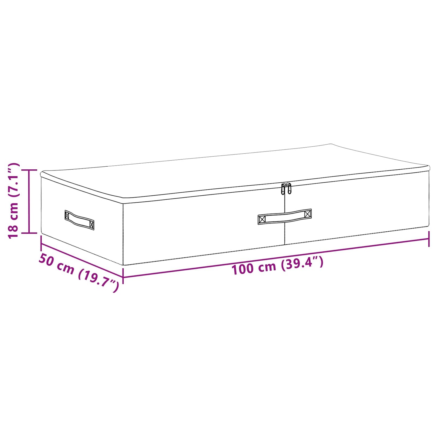 Opbevaringskasse 2 stk. Ikke-vævet stof 100 x 50 x 18 cm 90 l