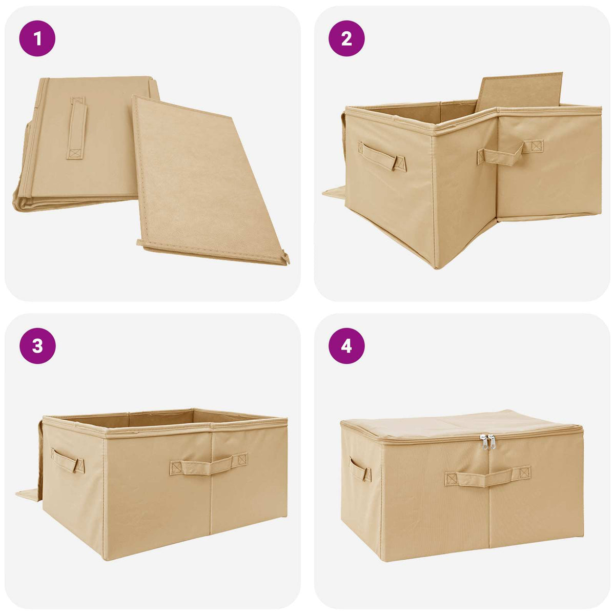 Opbevaringskasse 6 stk. Ikke-vævet stof 50 x 30 x 25 cm 37,5 L