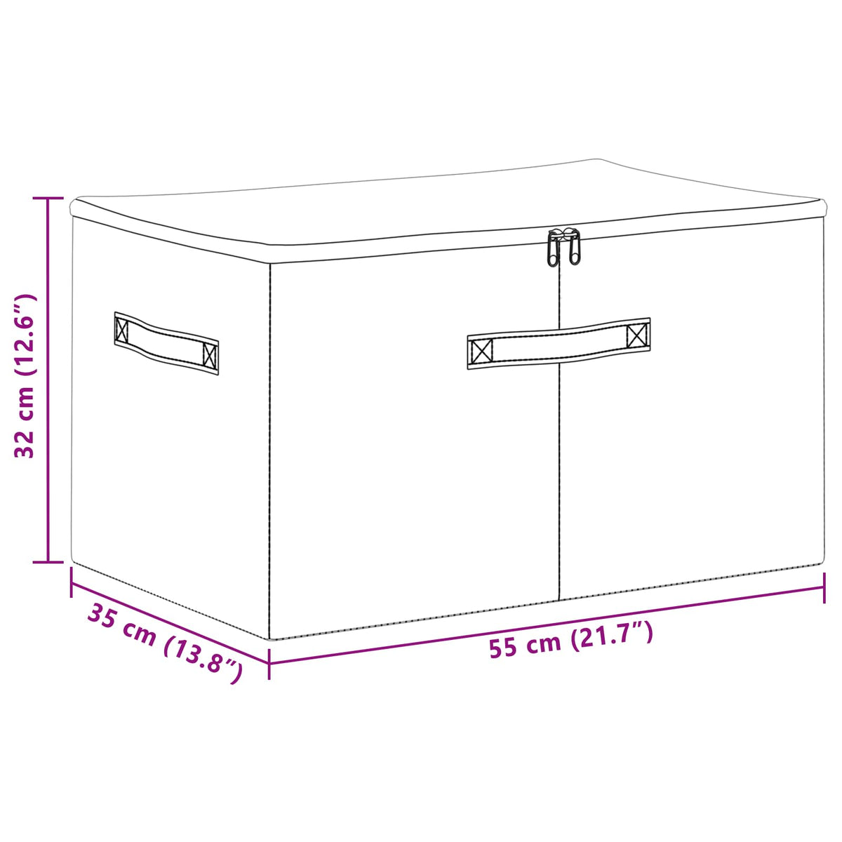 Opbevaringskasse Ikke-vævet stof 55 x 35 x 32 cm 61,6 L