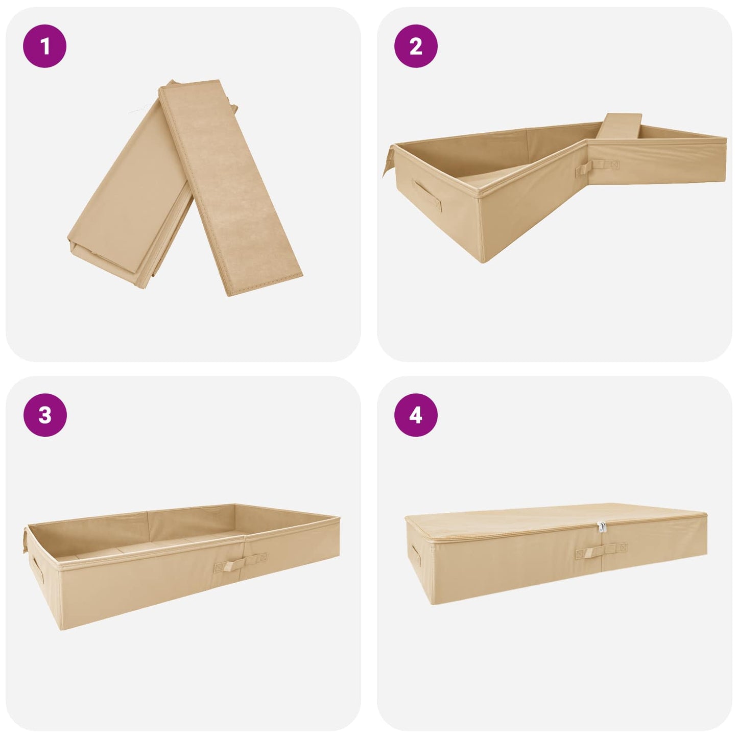 Opbevaringskasse 6 stk. Ikke-vævet stof 90 x 48 x 15 cm 64,8 L
