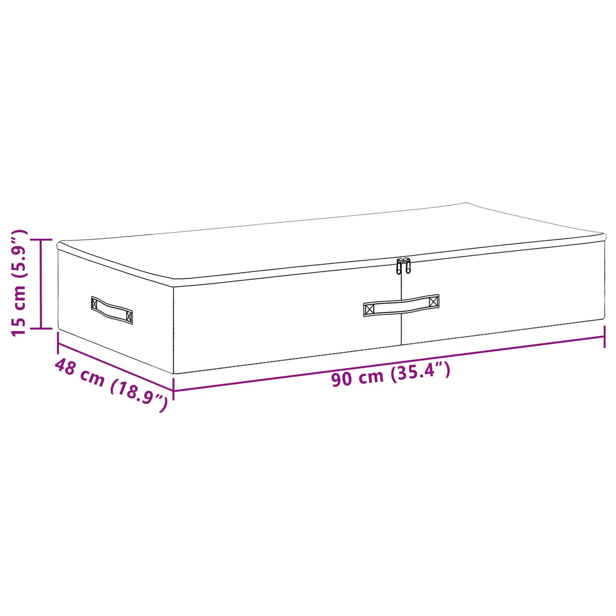 Opbevaringskasse 6 stk. Ikke-vævet stof 90 x 48 x 15 cm 64,8 L