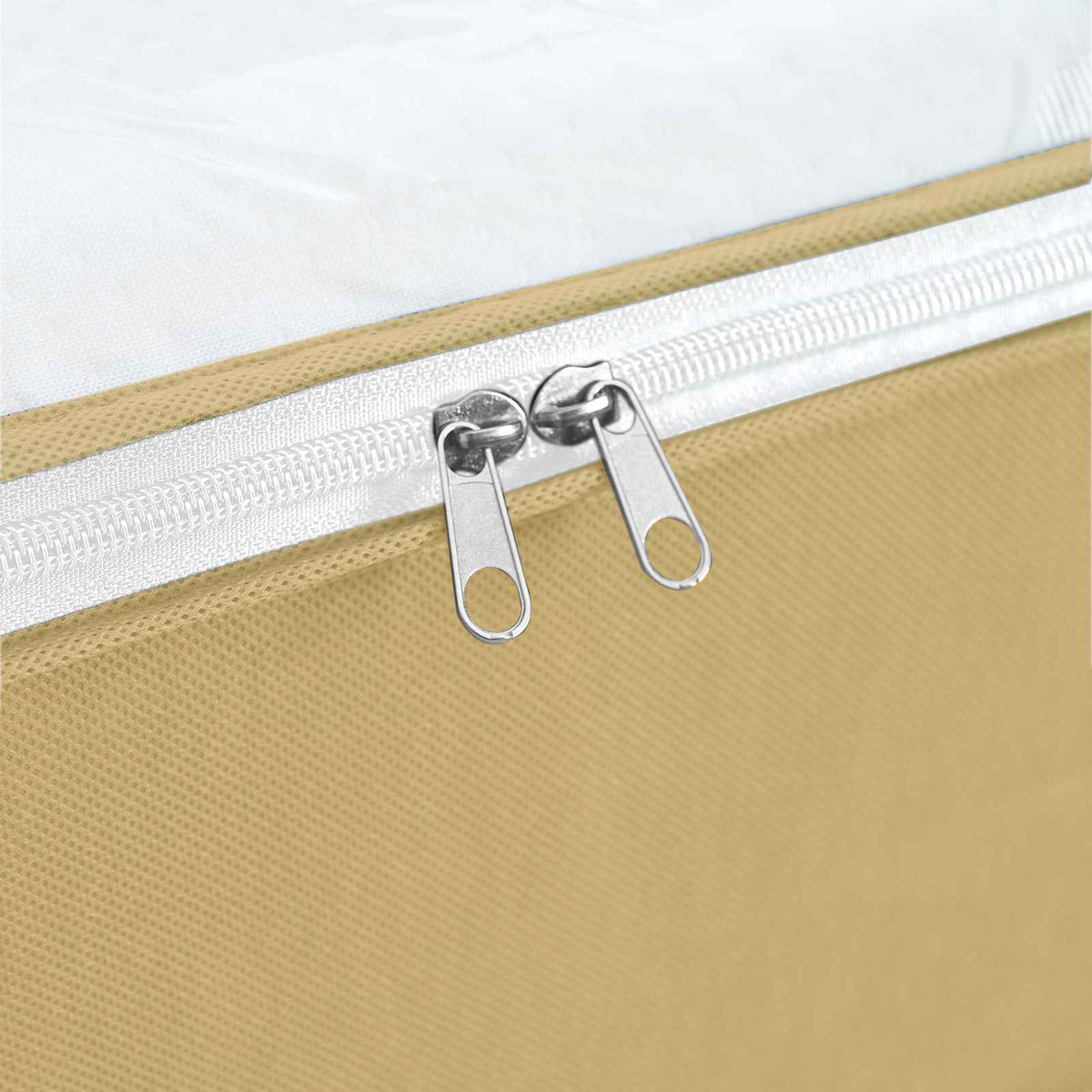 Opbevaringsboks med gennemsigtigt topvindue Cremefarvet
