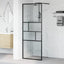 Walk-in brusevæg Sort 80 x 195 x 0,5 cm Glas og Aluminium