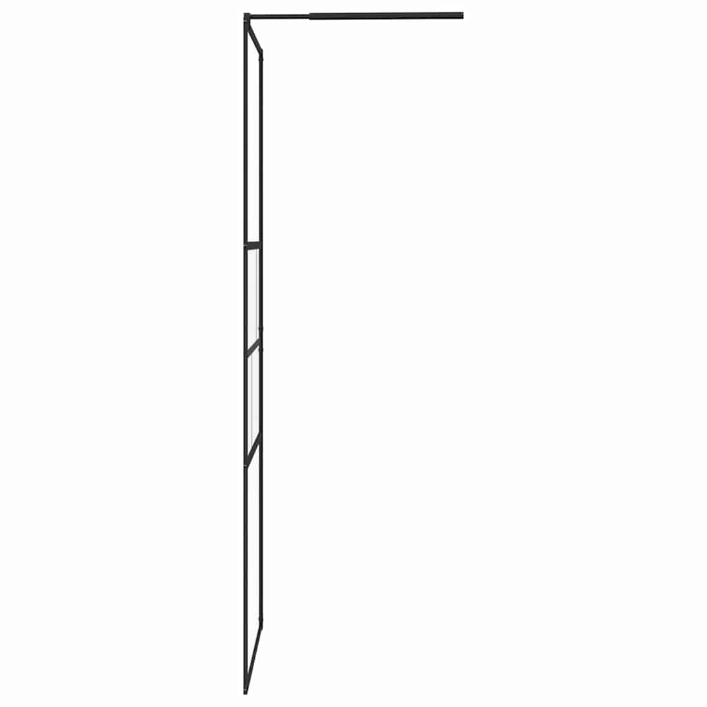 Walk-in brusevæg Sort 80 x 195 x 0,5 cm Glas og Aluminium