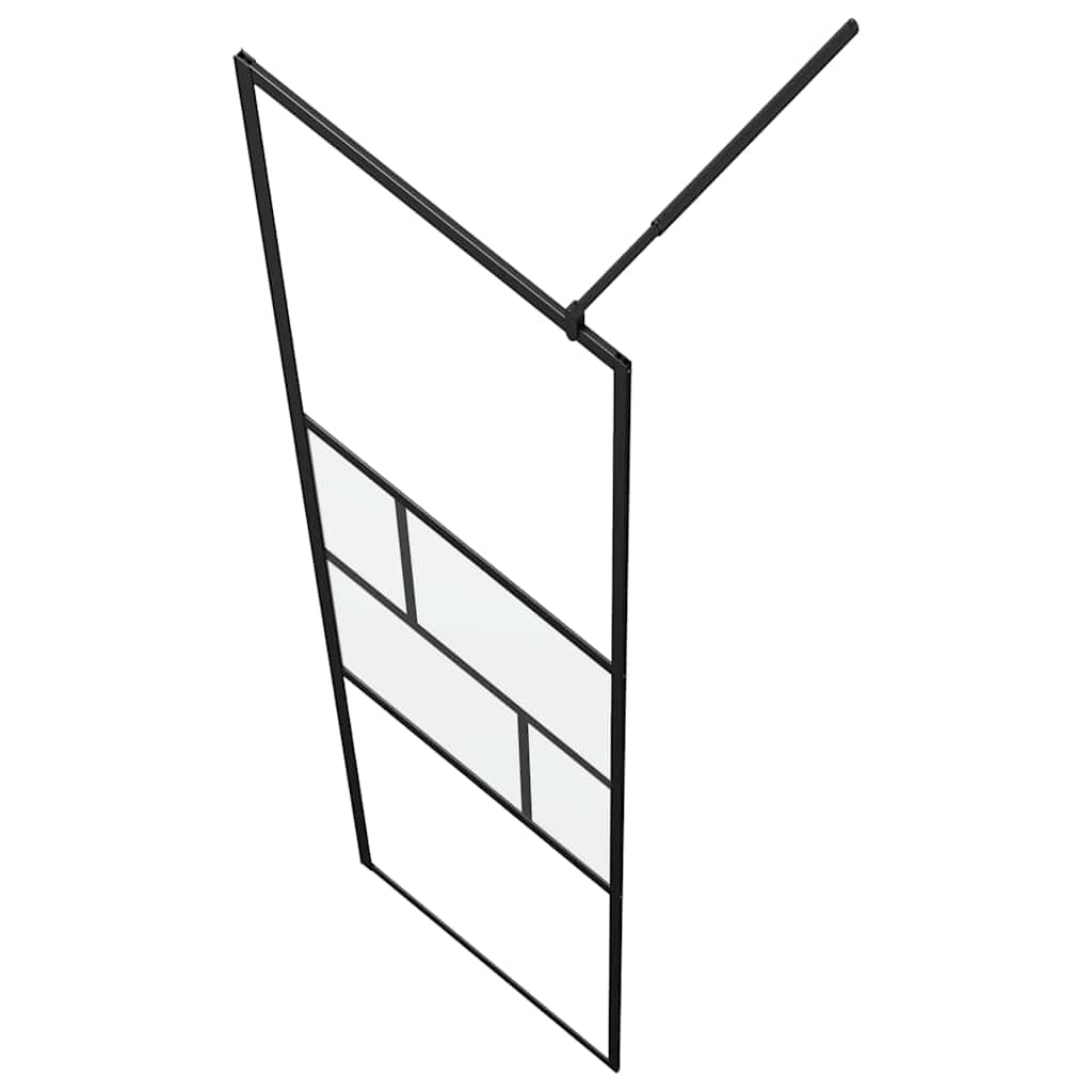 Walk-in brusevæg Sort 80 x 195 x 0,5 cm Glas og Aluminium
