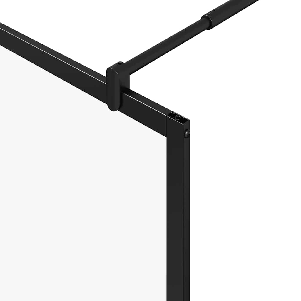 Walk-in brusevæg Sort 100 x 195 x 0,5 cm Glas og Aluminium