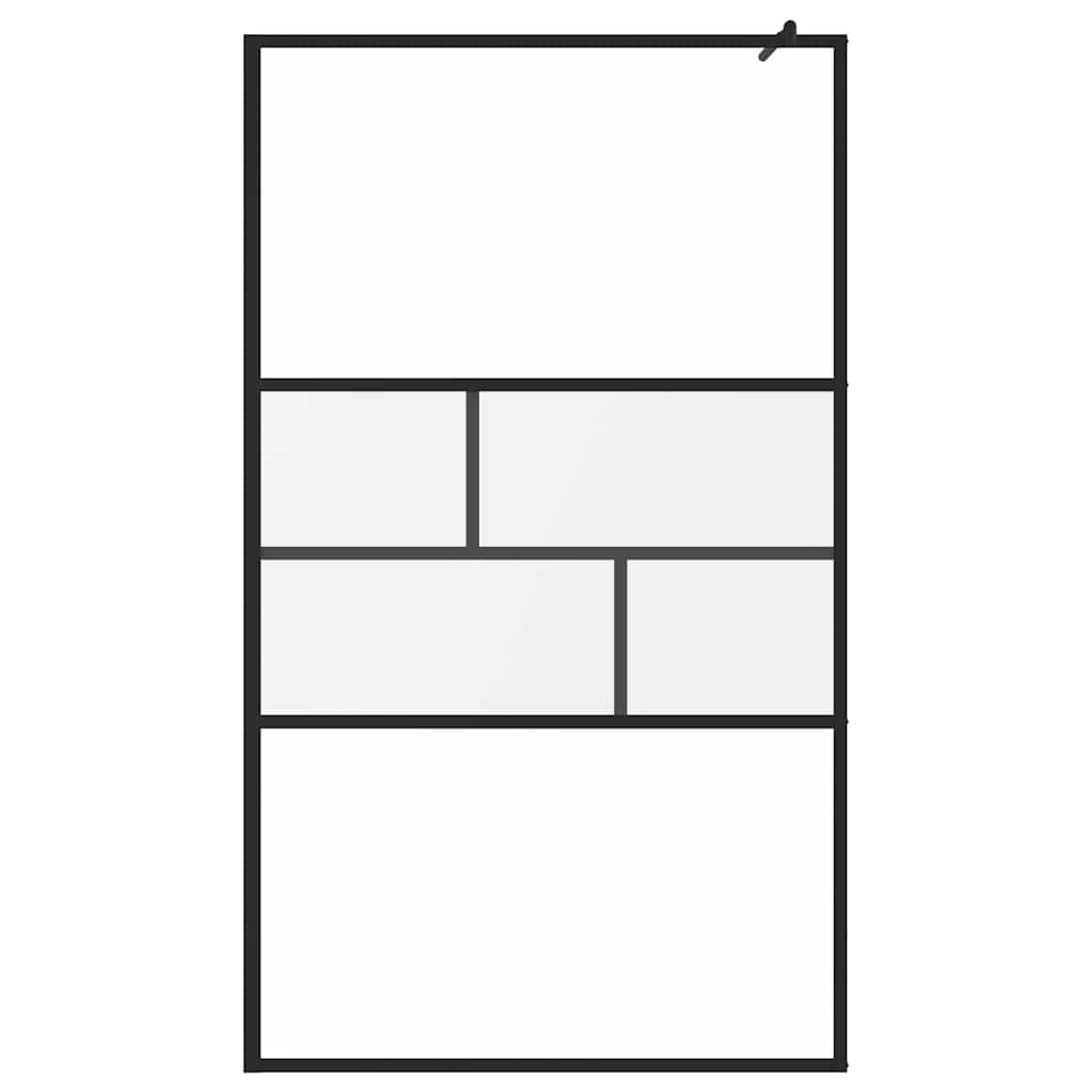 Walk-in brusevæg Sort 115 x 195 x 0,5 cm Glas og Aluminium