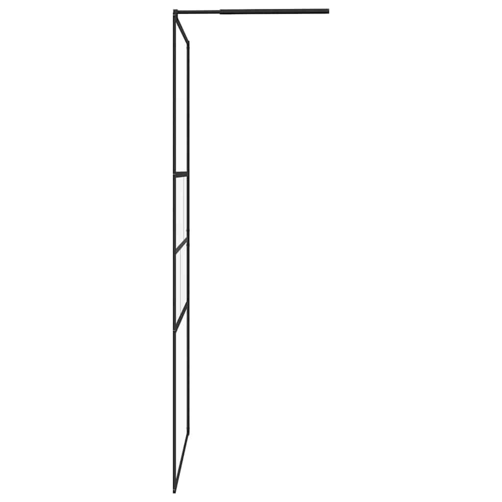 Walk-in brusevæg Sort 115 x 195 x 0,5 cm Glas og Aluminium